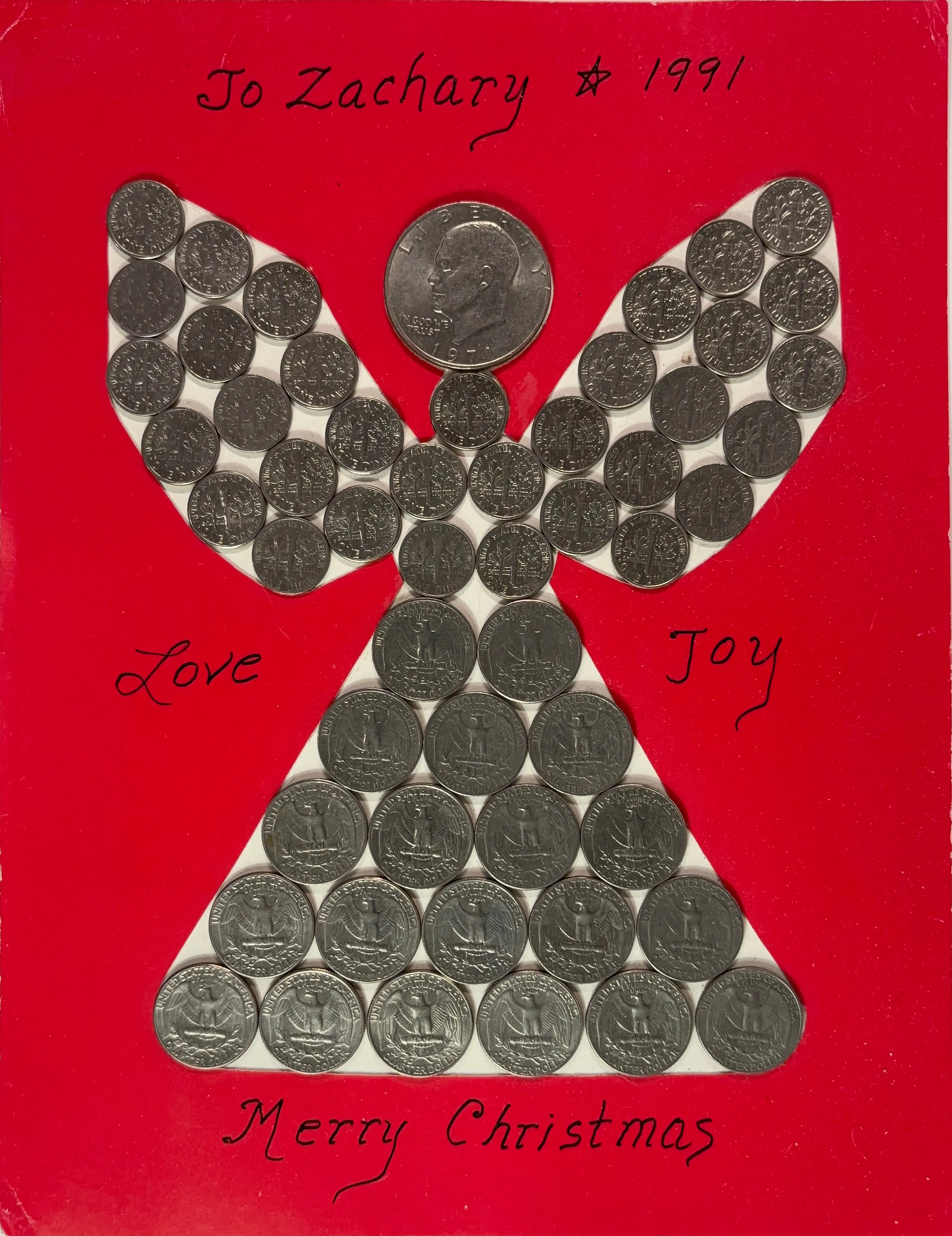 A angel made of US Coins