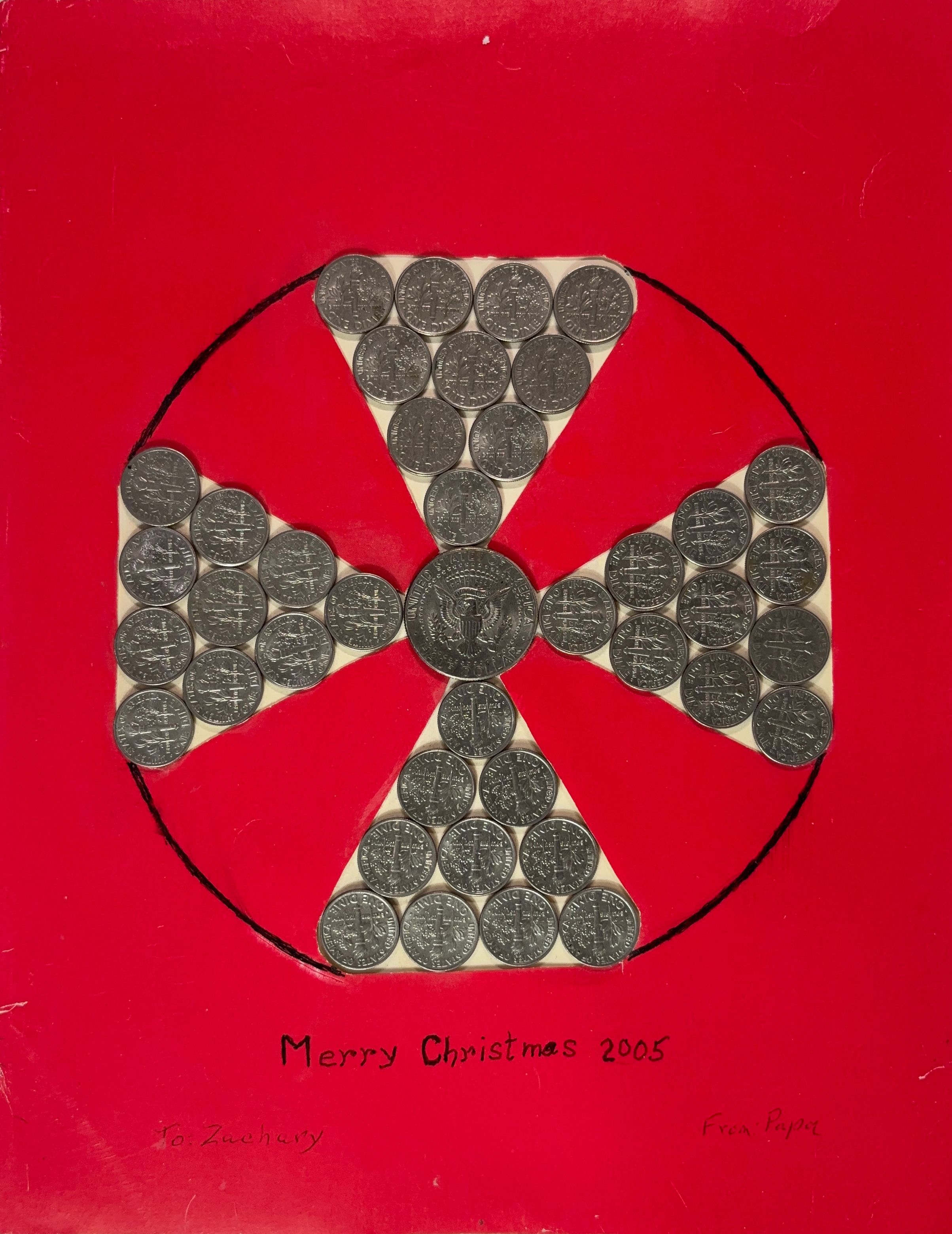 A cross made of US Coins