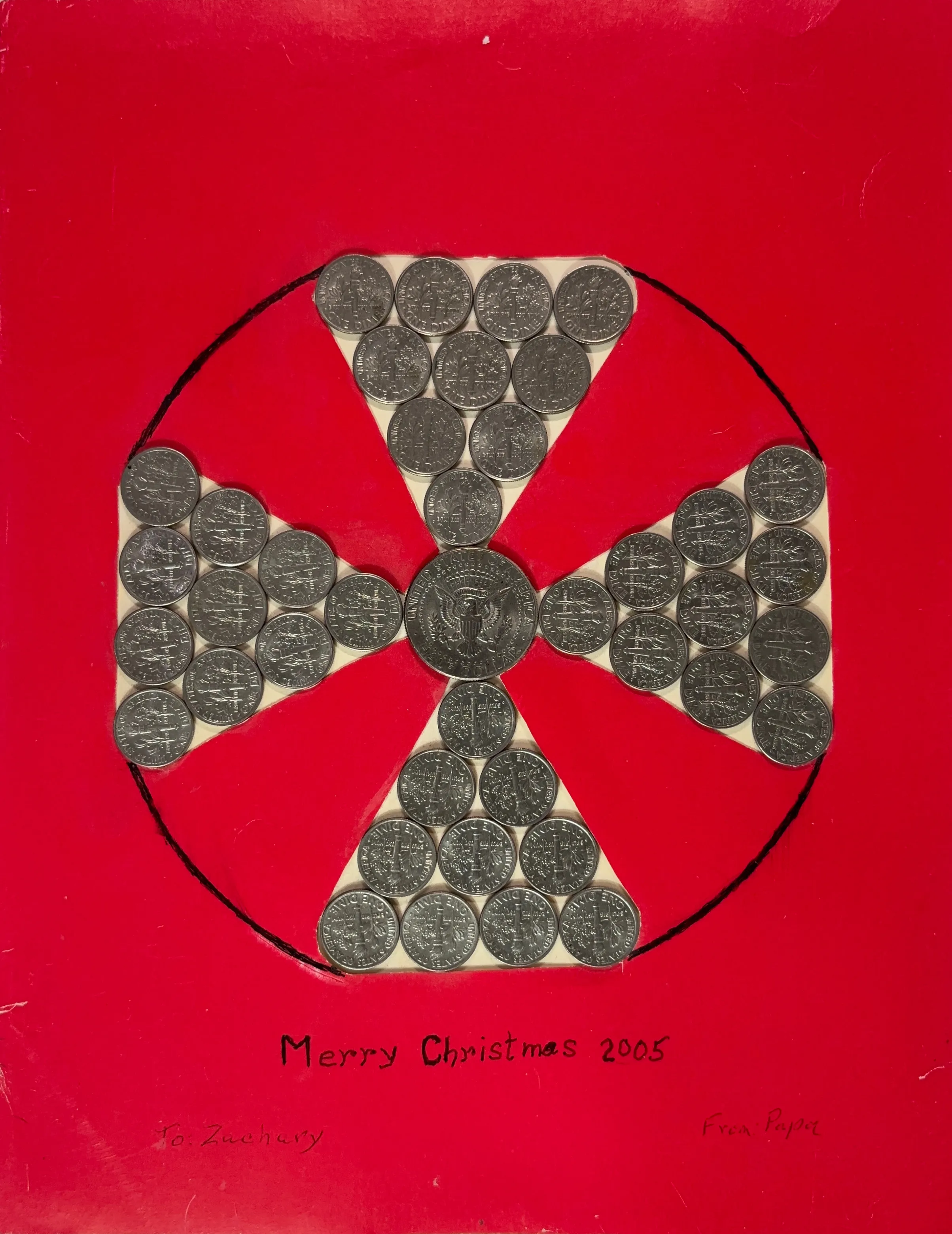 A cross made of US Coins