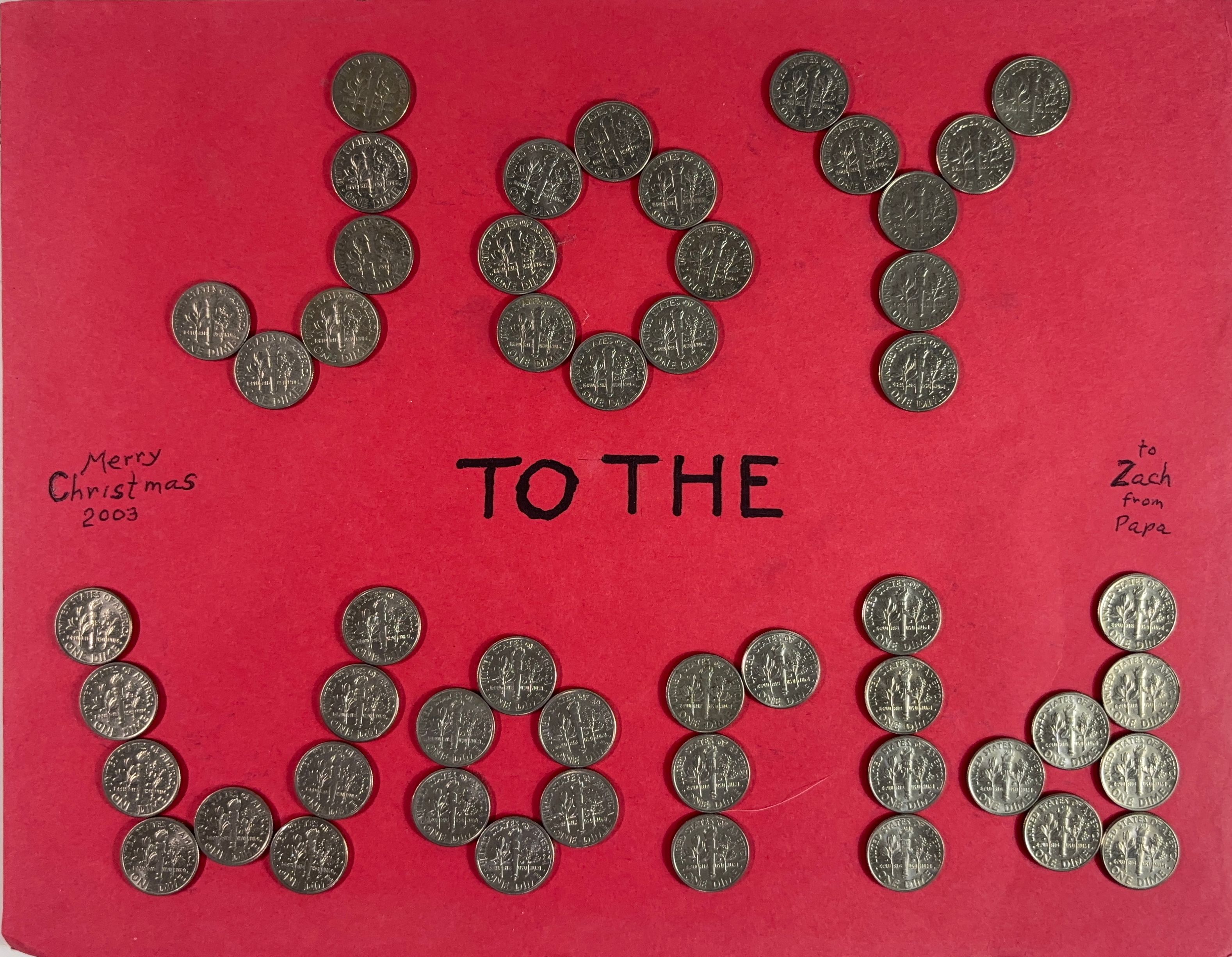 A Joy to the World design made of US Coins