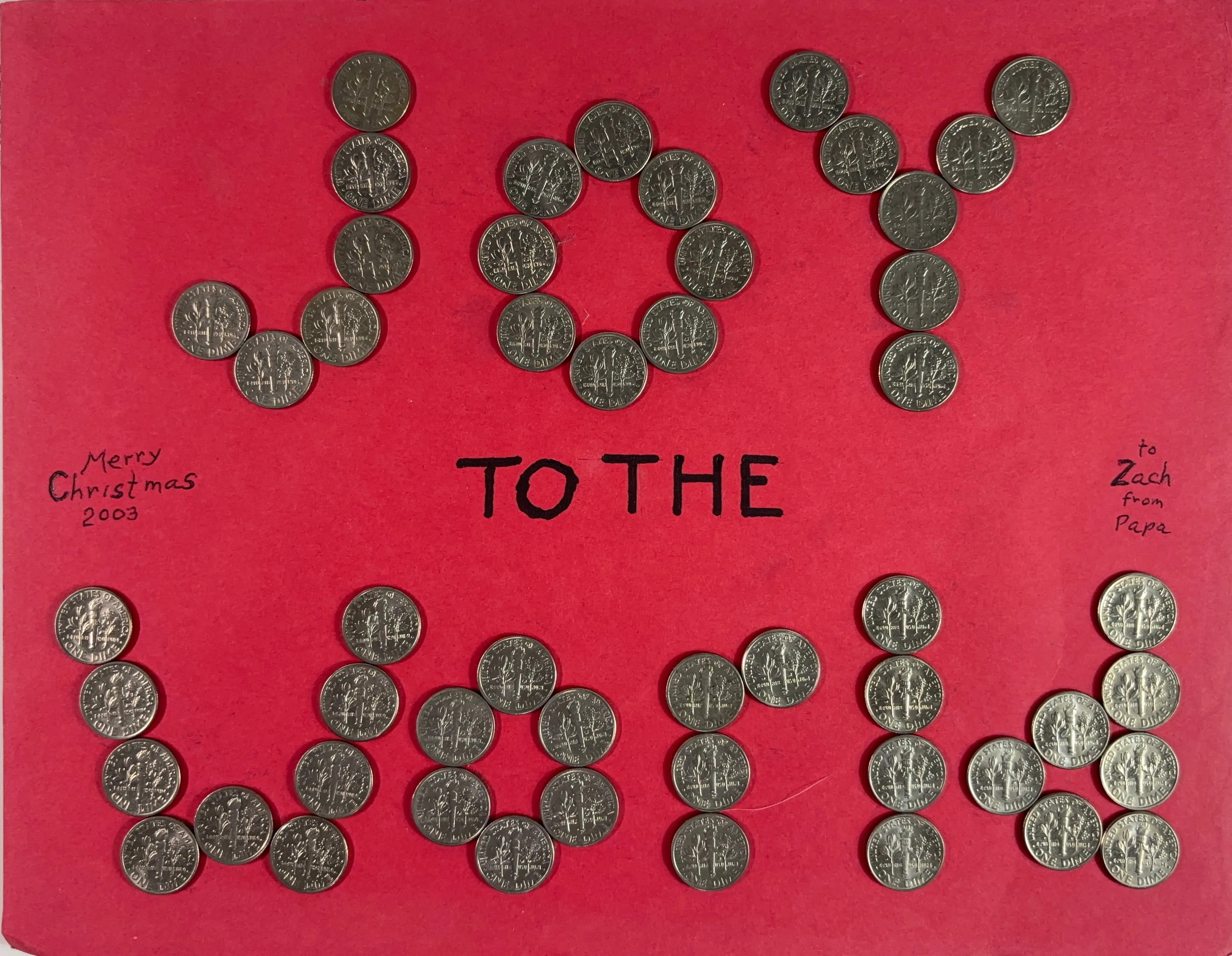 A Joy to the World design made of US Coins