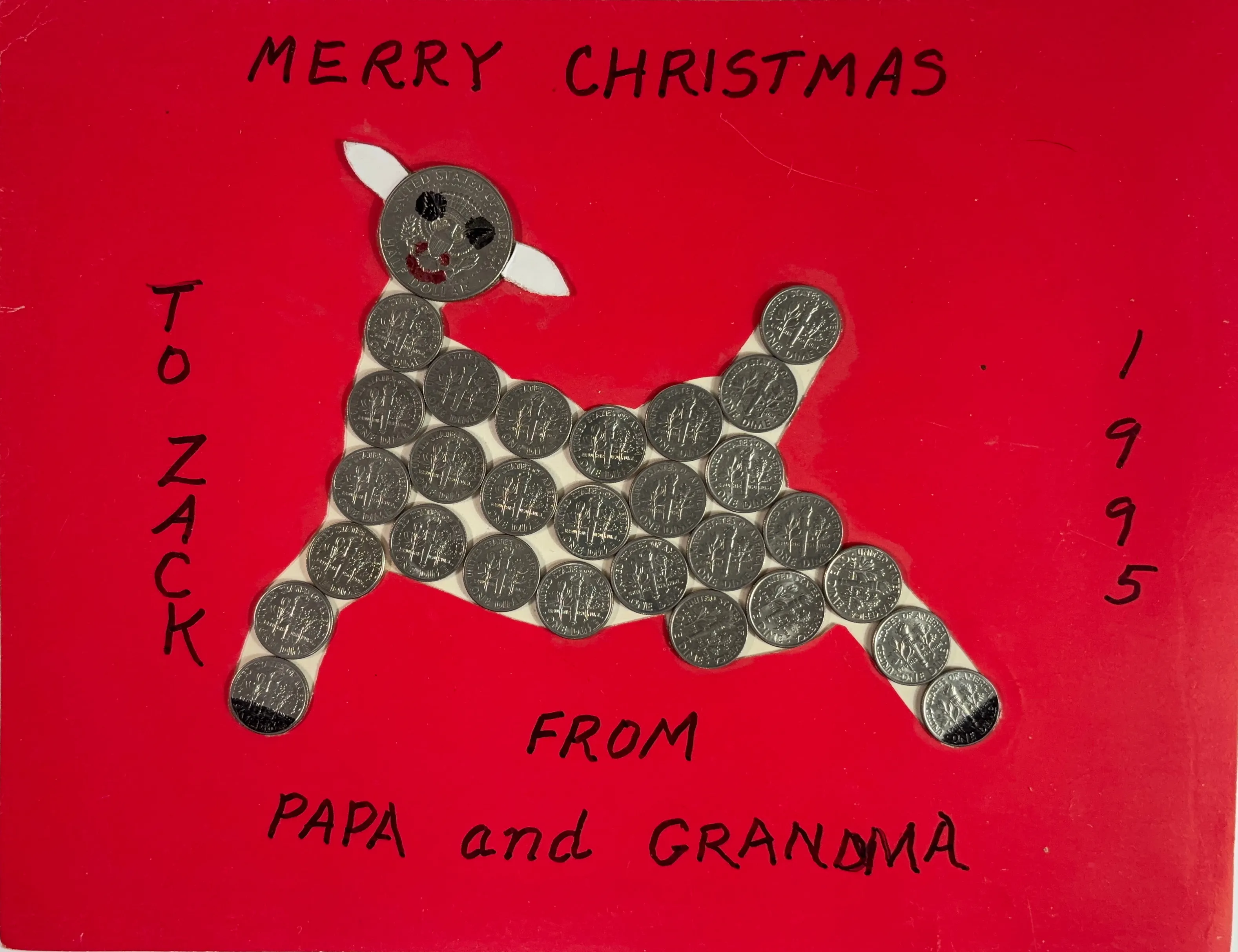 A lamb made of US Coins